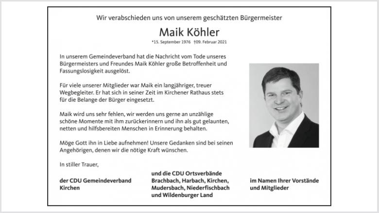 Nachruf für Maik Köhler