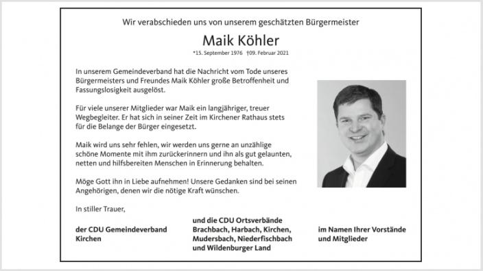 Nachruf für Maik Köhler